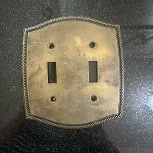 Antique Brass Double Switch Plate